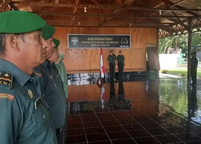 19 Personil Kodim Aceh Jaya Naik Pangkat