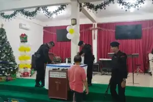 Brimob Batalyon C Pelopor Amankan Perayaan Natal Di Aceh Barat