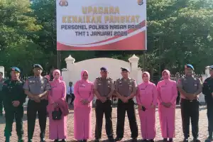 Upacara Kenaikan Pangkat Personel Batalyon C Pelopor Di Mapolres Nagan Raya