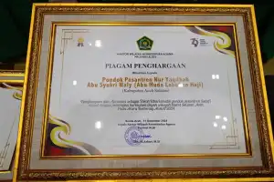 Abu Muda Syukri Waly Dapat Perhargaan dari Kementerian Agama Aceh, Sebagai Ulama Muda Kharismatik