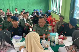 Sambut HUT Ke-79 Persit Kartika Chandra Kirana, Brimob Batalyon C Pelopor Ikut Partisipasi Donor Darah