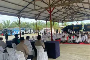 Calon Jamaah Haji Nagan Raya Laksanakan Manasik Haji Di Mako Brimob Batalyon C Pelopor