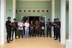 Brimob Aceh Laksanakan Patroli Kamandahan Jelang Peringatan MoU Helsinki dan HUT RI ke-80