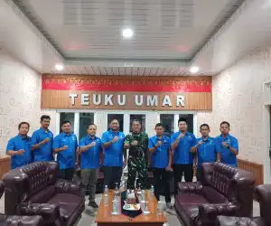 Menyambut HUT RI Ke-80 dan Peringati Damai Aceh, KNPI Nagan Raya bersilaturahmi dengan Danrem 012/TU