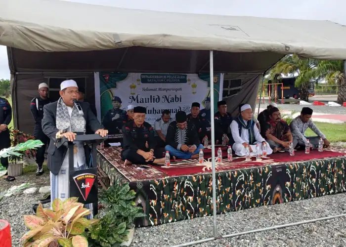 Brimob Batalyon C Pelopor Gelar Maulid Nabi Muhammad SAW, Pererat Silaturahmi dengan Masyarakat Nagan Raya