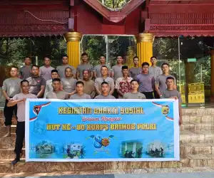 Brimob Polda Aceh Lestarikan Nilai Kepahlawanan Lewat Ziarah dan Bhakti Sosial di Makam Teuku Umar