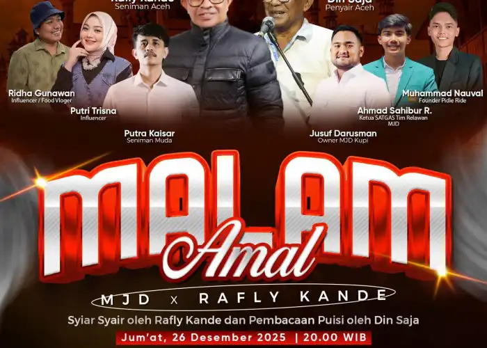 MJD Kupi Gelar &ldquo;Malam Amal&rdquo; Bersama Rafly Kande untuk Aceh