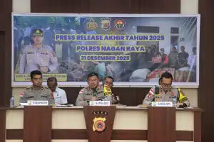Akhir Tahun 2025, Polres Nagan Raya Gelar Konferensi Pers