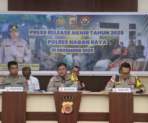 Akhir Tahun 2025, Polres Nagan Raya Gelar Konferensi Pers