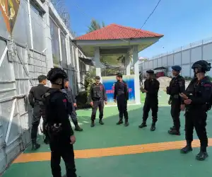 Antisipasi Gangguan Kamtibmas, Brimob Batalyon C Pelopor Patroli di Lapas Kelas IIB Meulaboh