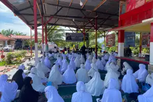 Batalyon C Pelopor Fasilitasi Manasik Haji Nagan Raya, Jama&rsquo;ah Antusias Ikuti Simulasi Wukuf