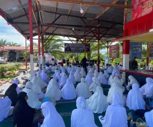 Batalyon C Pelopor Fasilitasi Manasik Haji Nagan Raya, Jama&rsquo;ah Antusias Ikuti Simulasi Wukuf