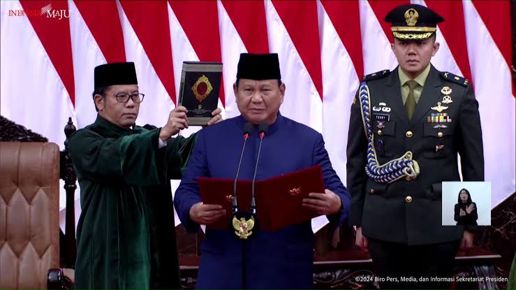 Prabowo dan Gibran Ucapkan Sumpah Jabatan Sebagai Presiden dan Wakil Presiden