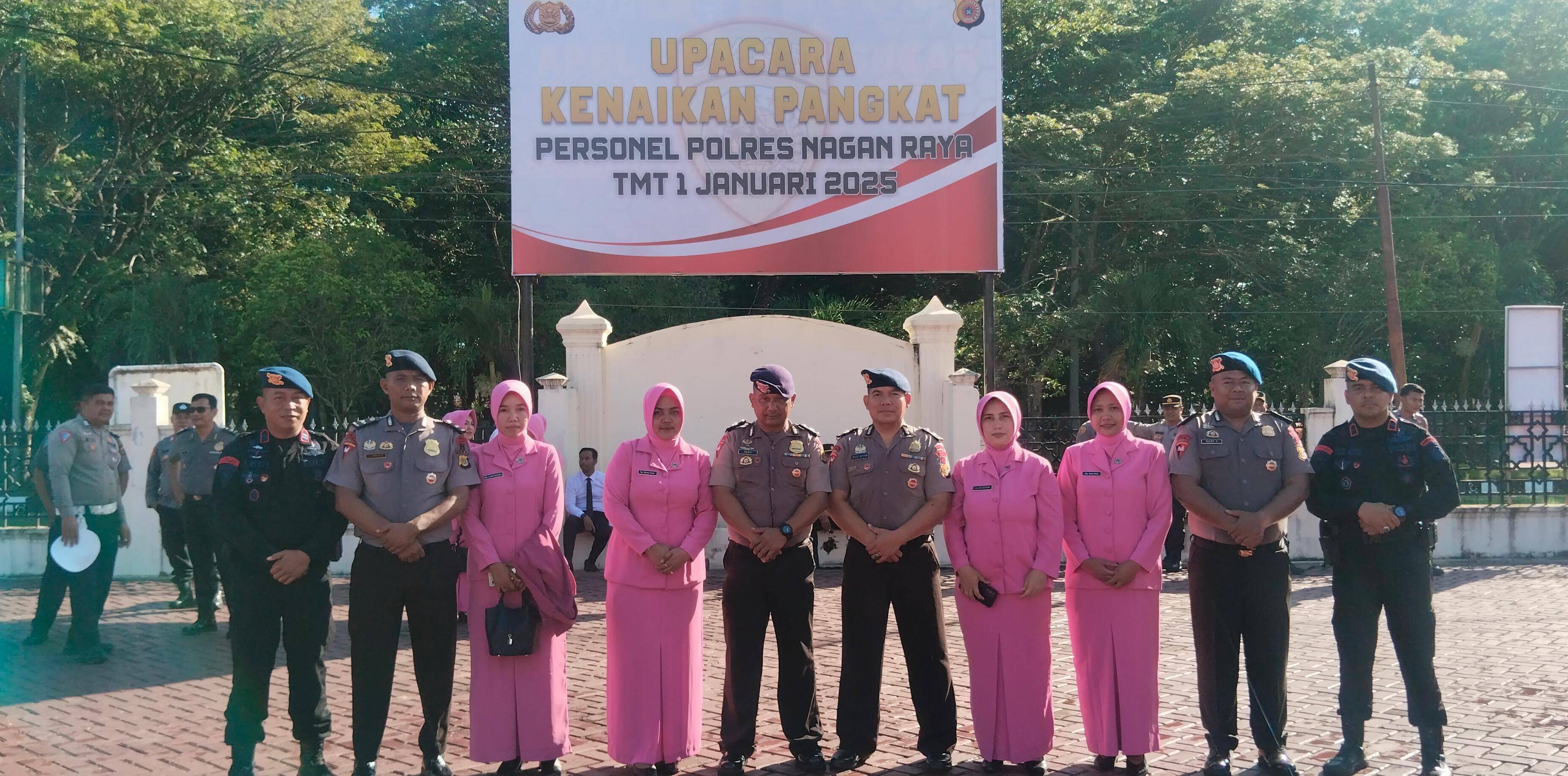 Upacara Kenaikan Pangkat Personel Batalyon C Pelopor Di Mapolres Nagan Raya