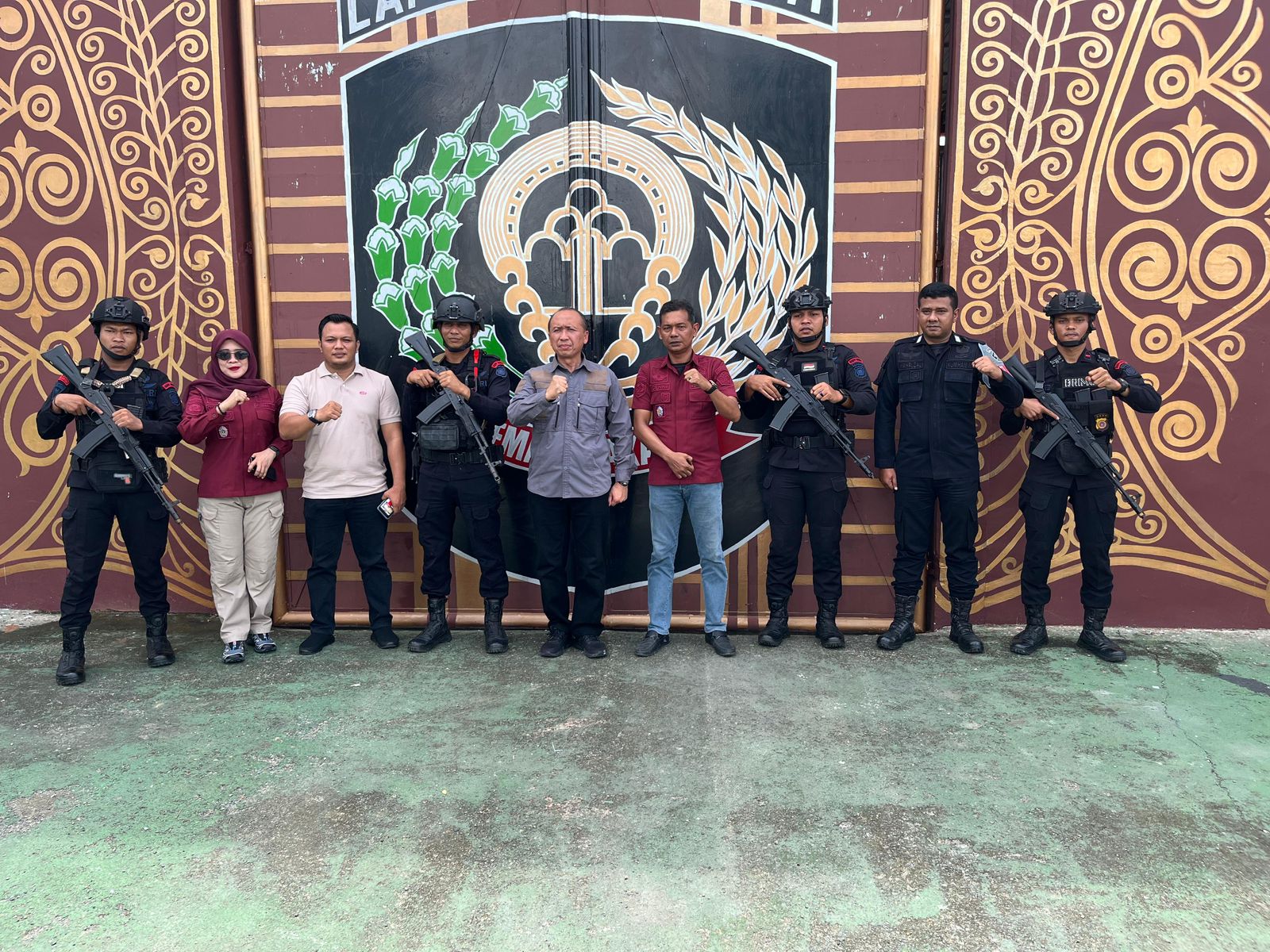 Personel Brimob Polda Aceh Laksanakan Patroli Harkamtibmas ke Lapas Kelas IIB Aceh Barat